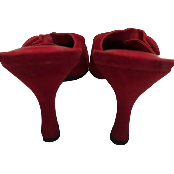 NATURALIZER - Women’s Red Suede Leather Mary Jane Mule Slides Pump - Size 8M - Picture 6 of 15